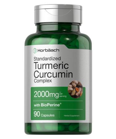 Turmeric Curcumin with Black Pepper  2000 mg 90 Capsules  Non-GMO Gluten Free Supplement  by Horbaach