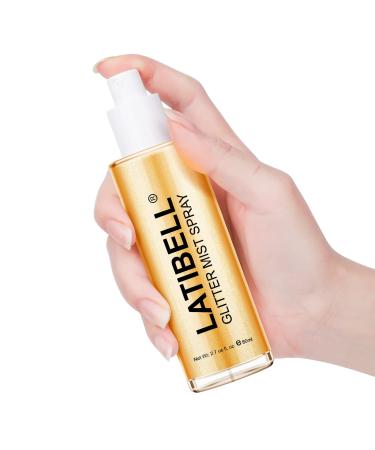 LATIBELL Body Glitter Spray Gold & Silver Hair Shimmer Spray Long-lasting Glitter  Spray for Hair and Body Instant Use Fresh Scent Glitter Mist for Hair Limb  Body Fabric 1.69 fl oz of