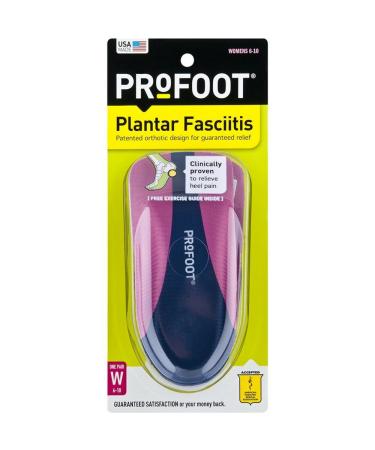 Profoot Orthotic Insoles For Plantar Fasciitis & Heel Pain, Women's 6-10, 1 Pair Women's Heel Support 1 Pair (Pack of 1)