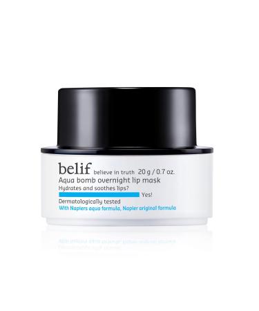 belif Aqua Bomb Overnight Lip Mask | Liightweight Lip Gel For Soothing and Hydrating | Normal  Dry  Combination & Oily Skin Type | Radiant & High Shine Finish | 0.7oz