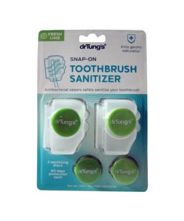 Dr. Tung's Snap-On Toothbrush Sanitizer 2 count (Pack of 2) - Assorted colors