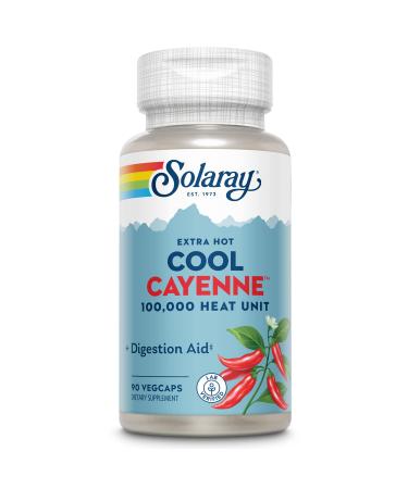 Solaray Extra Hot Cool Cayenne 100,000 HU | Healthy Digestion, Metabolism & Cardiovascular Support | 90 VegCaps