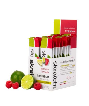SKRATCH LABS Hydration Packets- Hydration Sport Drink Mix, Raspberry Limeade with Caffeine (20ct)- Electrolyte Powder Developed for Athletes and Sports Performance, Gluten Free, Vegan, Kosher Raspberry Limeade (50mg Caffeine)