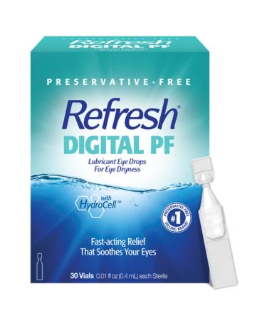 Refresh Digital PF Lubricant Eye Drops, Preservative-Free, 0.01 Fl Oz Single-Use Containers, 30 Count (Pack of 1)
