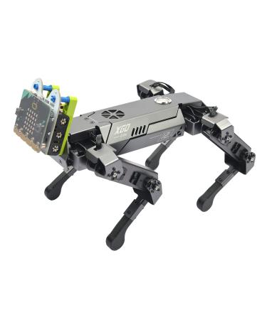 ELECFREAKS microbit Robotic Dog Xgo Kit 12 Movable Joint DIY Programmable Full Metal Bionic Robot Kit STEM Educational Project for Open Source Hardware(Without Micro:bit)