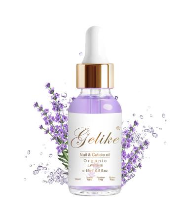 Gelike ec Organic Cuticle Nail Oil 15ml Vitamin B& E Essential Oil Moisturize with Convinient Dropper Design Nail Cuticles Oils Treatment Damaged Dry for Nail Care Repair Growth (Lavender)