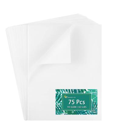Translucent Vellum Paper 8.5x11 Inches, 50 Sheets Printable Transparent  93GSM/63LBS Vellum Paper for Printing Sketching Tracing Drawing
