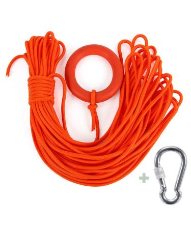 Water Floating Lifesaving Rope 98.4FT, Outdoor Professional Throwing Rope Rescue Lifeguard Lifeline with Bracelet/ Hand Ring for Swimming Boating Fishing