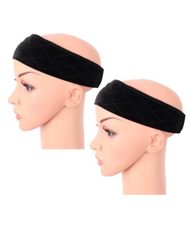 MapofBeauty 2 Pieces Non Slip Silicone wig Grip Band Headband Hold Wig Men  Women Sports Yoga (White)