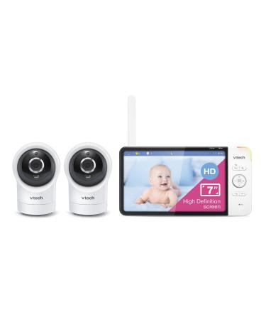 VTech [Newly Upgraded] VM350-2 Video Monitor with Battery supports 12-hr  Video-mode,21-hr Audio-mode,5' Screen,2 Cameras,1000ft Long Range,Bright