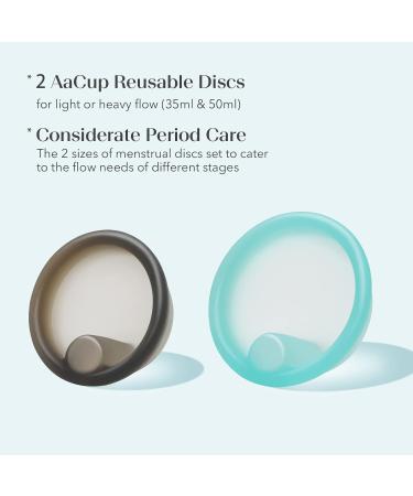 AaCup Menstrual Disc, 2 Count Reusable Period Discs, Sustainable