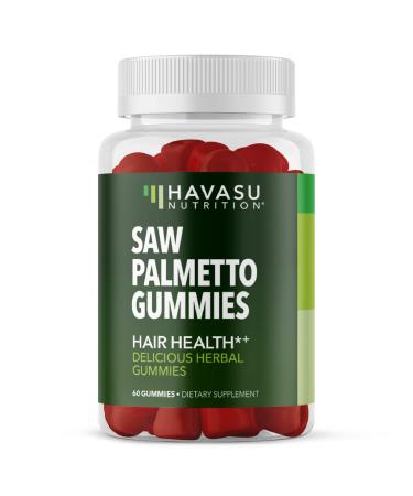 Saw Palmetto Gummies Hair Growth Supplement for Women and Men to Assist Reversal of Balding & Hair Thinning by Blocking DHT Receptors | Vegan Gummies