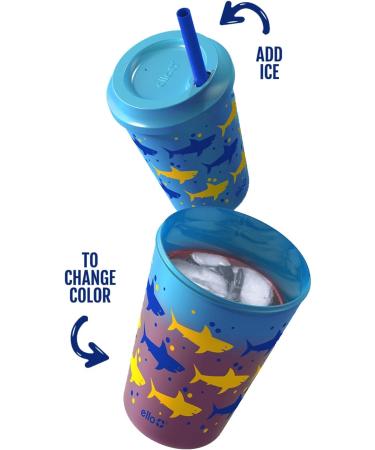 Ello Kids Plastic Reusable 12oz Chameleon Color Changing Cups With Twist on  Lids and Straw 4 Count (Pack of 1) Rainforest
