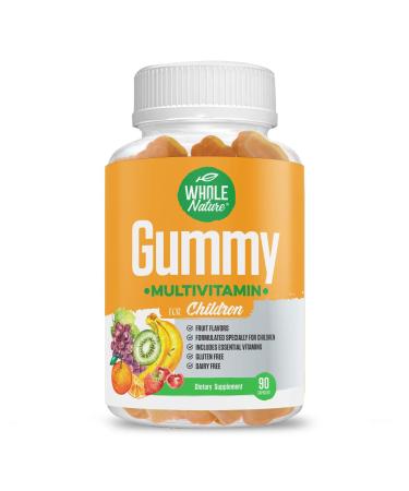 WHOLE NATURE Kids Gummy Multivitamin - Complete Daily Essentials Childrens Vitamins and Minerals for Overall Wellness 90 Gummies. Fruit Flavor No Artificial Sugar Dairy and Gluten Free 1