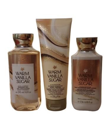 Bath & Body Works Warm Vanilla Sugar Fine Fragrance Mist Body Cream and  shower gel - Full Size