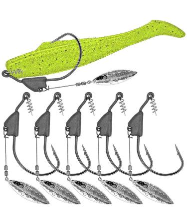 XFISHMAN Crappie-Jigs-Heads-Kit 1/8 1/16 1/32oz 50 Pack Panfish Fishing Jigs  Lead Head Jig Hook Lure 1/16oz-W/Spinner