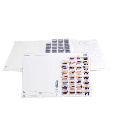Monthly XL Cold Seal Medication Blister Pack System Cards for Pills -One Piece Unit Dose Tri-Fold Booklet, Easy No Extra Equipment Needed, Just Fill and Seal (31 Day Monthly - 6 Pack)