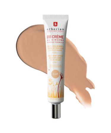 Erborian BB Cream with Ginseng - Lightweight Buildable Coverage with SPF & Ultra-Soft Matte Finish Minimizes Pores, Blemishes & Imperfections - Korean Face Makeup & Skincare BB Cream Clair 1.5 Ounce (Pack of 1)