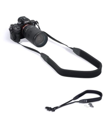Mirrorless Camera Neck Strap Shoulder Belt for Sony ZV-E10 A7C A6600 A6500 A6400 A7 IV III A7R V IV A7S III A9 II Fujifilm X-T5 X-T4 X-T30 II Nikon Z30 Z50 Canon M50 M6 M5 Mark II -Black