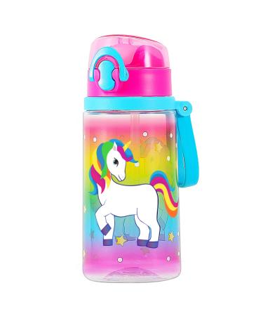 Insulated Water Bottle with Straw for Kids Boys Girls, Durable Stainless Steel & Leak Proof One Click Open Soft Straw & Protective Silicone Boot