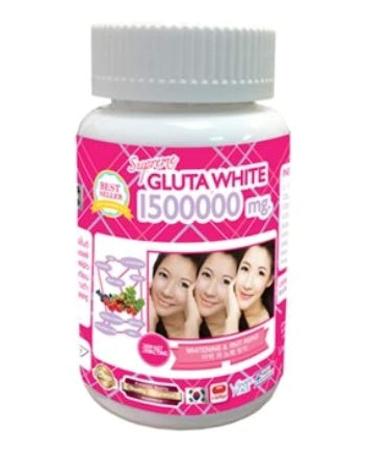 Supreme GLUTA WHITE 1500000 Mg. Whitening & Anti Aging Reduce freckles Whitening Skin Fast action Capsule Softgel 30Tablets.