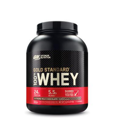Optimum Nutrition Gold Standard 100% Whey Protein Powder, Extreme Milk Chocolate, 5 Pound (Packaging May Vary) Extreme Milk Chocolate 5 Pound (Pack of 1)