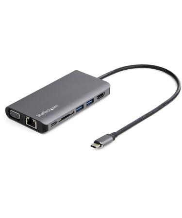 StarTech.com USB C Multiport Adapter - USB-C Mini Travel Dock w/ 4K HDMI or 1080p VGA - 3x USB 3.0 Hub SD GbE Audio 100W PD Pass-Through - Portable Docking Station for Laptop/Tablet (DKT30CHVAUSP)