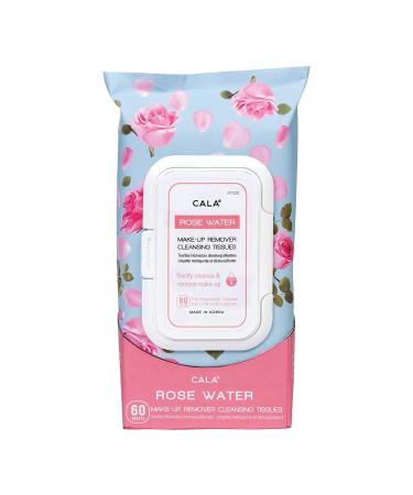 Cala Rose water make-up remover cleansing tissues 60 count 60 Count