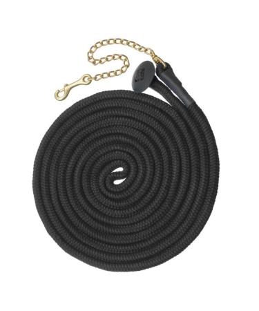 Tough-1 Rolled Cotton Lunge Line with Chain Black