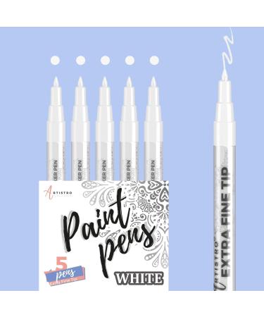 ARTISTRO White Paint Pens for Rock Painting, Stone, Ceramic, Glass, Wood,  Tire, Fabric, Metal, Canvas. Set of 12 White Marker for Acrylic Painting,  Water-based, Medium Tip : : Home & Kitchen
