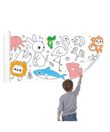 Children's Drawing Roll-Coloring Paper Roll for Kids,Drawing Paper Roll DIY  Painting Drawing Color Filling Paper,118*11.8Inches Gift Kit for Boys