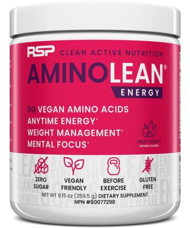 AminoLean Pre Workout Powder  Amino Energy & Weight Management with BCAA Amino Acids & Natural Caffeine  Preworkout Boost for Men & Women  30 Serv Fruit Punch 30.0 Servings (Pack of 1)