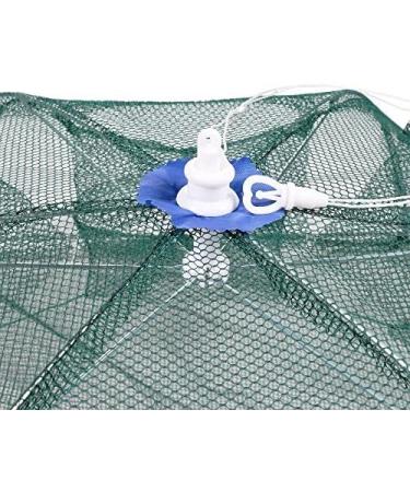 Folding Fishing Net Fish Shrimp Crab Bait Cast Net Mesh Trap 6 Holes
