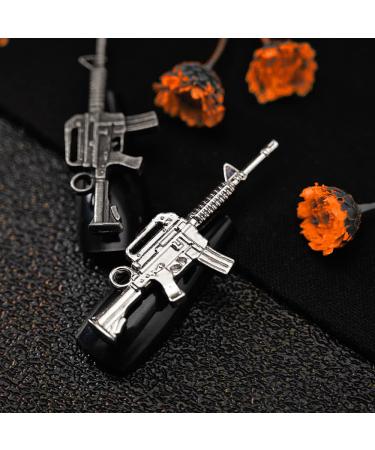 3pcs Shiny Diamonds Alloy Gun Nail Charms 3d Metal Gun Nail Art