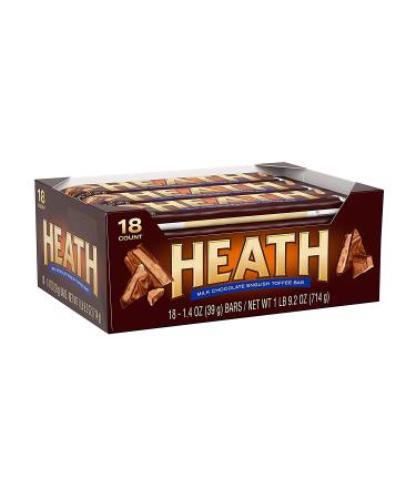 HEATH Milk Chocolate English Toffee Halloween Candy, Bulk, 1.4 Oz, Bars (18  Count) 18 Count (Pack of 1)