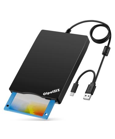 CIpotZIZ Floppy Disk Reader USB C External 3.5 inch 1.44 MB Floppy Disc Reader Dual USB Type A/C Floppy Disk Drive/Player/Converter Frosted Texture 3.5 inch