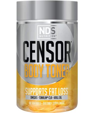 NDS Nutrition Censor - Fat Loss and Body Toner with CLA, Fish Oil, Safflower and Omega 3-6-9 Blend - Dietary Supplement for Improved Energy and Health (90 Softgels) 90.0 Servings (Pack of 1)