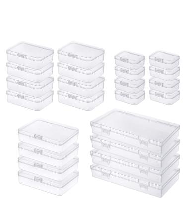 Goodma 12 Pieces Mini Rectangular Plastic Boxes Empty Storage Organizer  Containers with Hinged Lids for Small Items and Other Craft Projects (Pink