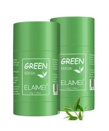 Green Tea Mask Stick - 2pack, Poreless Deep Cleanse Green Tea Mask for Face Moisturizes, Oil Control, Blackheads Remover, Improve Skin of Men and Women
