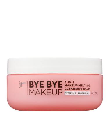 IT Cosmetics Bye Bye Makeup Cleansing Balm - 3-in-1 Makeup Remover  Facial Cleanser & Hydrating Facial Mask - With Vitamin C  Ceramides  Shea Butter & Rosehip Oil - 4 oz