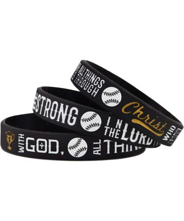Sainstone Basketball Silicone Motivational Wristbands, Rubber Inspirational  Quote Bracelets - Power of Faith for Men Women Sports Birthday Party Cheer