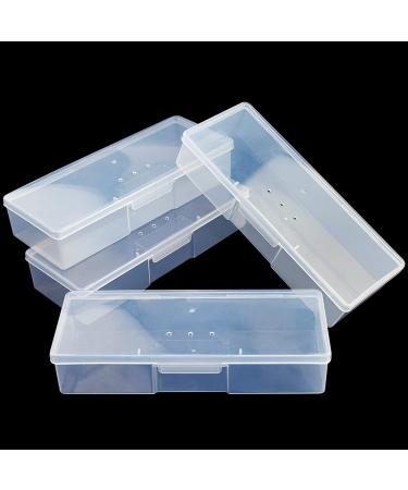 2pcs Clear Box Storage Plastic Organizer Storage Box Containers With Case  For Organizing Professional Pedicure Manicure Kit And Nail Supplies,  Plastic Box Nail Art Kits Tools Organizer