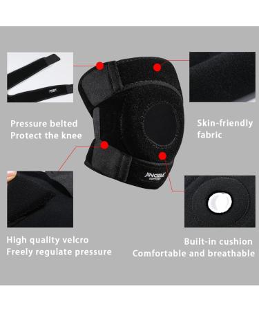 JINGBA Knee Brace Adjustable Knee Support Wrap for Knee Pain Arthritis ACL  MCL Joint Pain Relief Meniscus Tear Sports.One size fit most people.