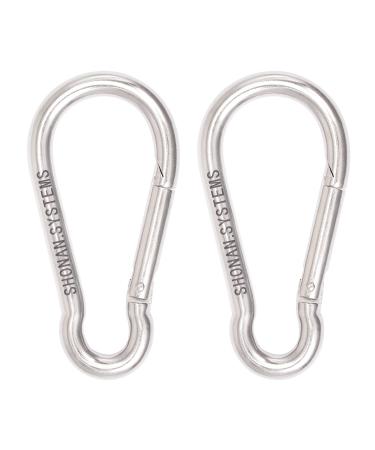 2 Inch Carabiner Clips, 4 Pack Flag Pole Clips, Stainless Steel