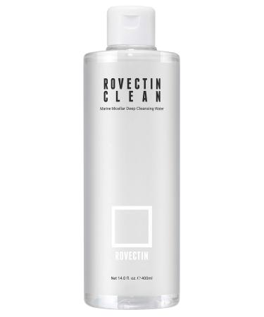 ROVECTIN  Clean Marine Micellar Deep Cleansing Water (13.5fl.oz  400ml)- Impurities Remover from Ocean deep with Hyaluronic Acid and Marine Plants from Jeju Island