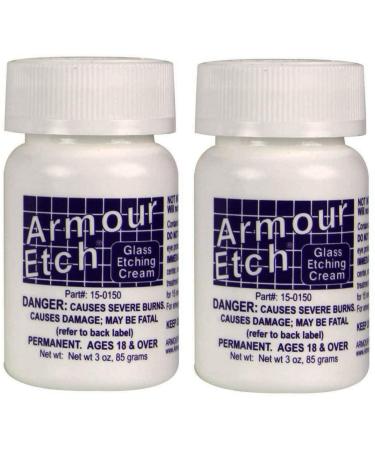 Armour Etching Cream For Glass and Mirrors Is Safe and Easy To Use. (Lot of  2)