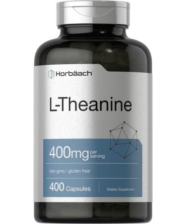 L-Theanine 400mg | 400 Capsules | Value Size | High Potency | Non-GMO & Gluten Free | by Horbaach