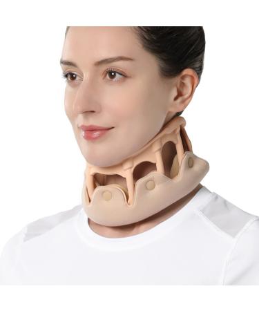 VELPEAU Neck Brace - Silicone Cervical Collar Support for Neck Pain - Soft Breathable Vertebrae Whiplash Wrap Aligns, Stabilizes & Relieves Pressure in Spine for Women & Men (Medium 3) Medium (Pack of 1)
