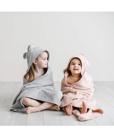 Natemia Organic Cotton Hooded Towel for Babies and Toddlers in Blush