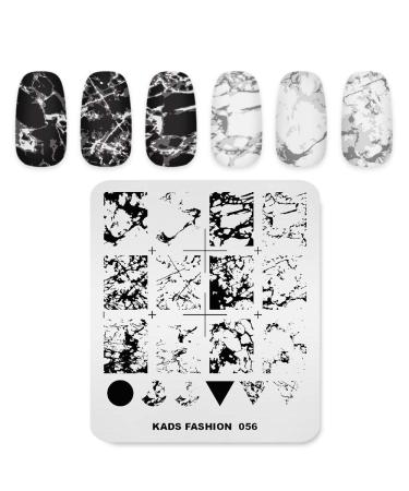 Professional Nail Art Stamping Plates Template with Marble Crack Geometry Pattern for Manicure DIY Image Printing Nail Design Nail Transfer Tools FA056